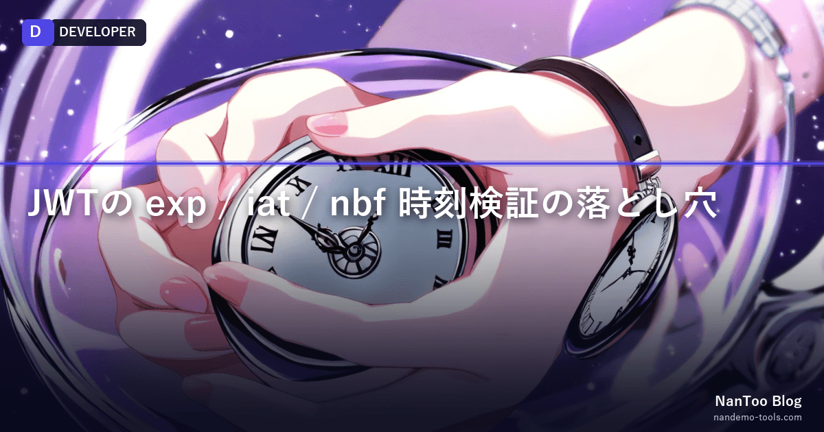 JWTの exp / iat / nbf — 実務で引っかかる時刻検証の落とし穴