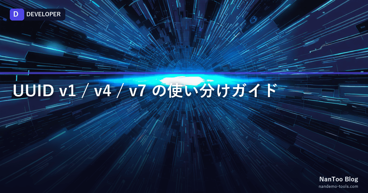 UUID v1 / v4 / v7 の使い分け — RFC 9562 に基づく実用ガイド